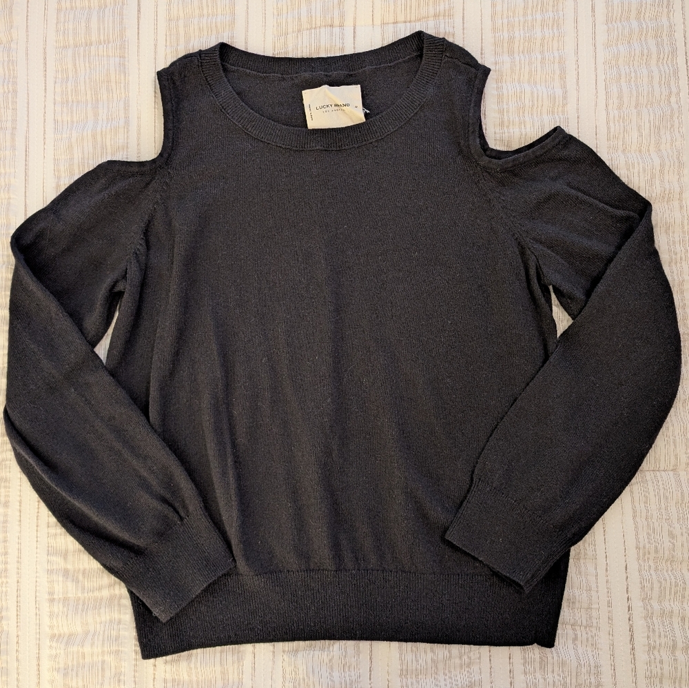Lucky Brand Cloud Soft Cold Shoulder Sweater